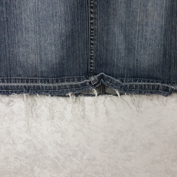 Industrial Cotton Jean Skirt Raw Hem/Unhemmed Sz 7 - Picture 3 of 8